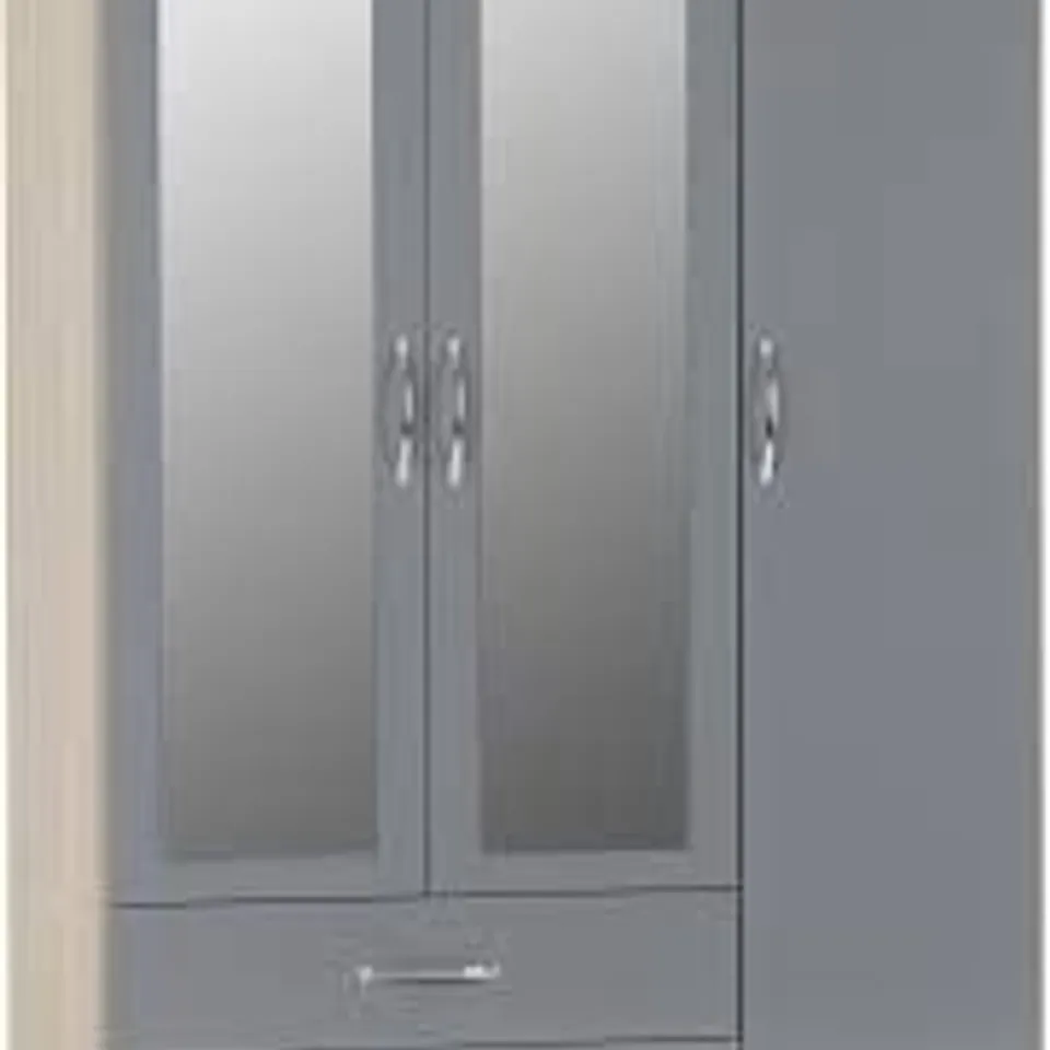 BOXED CASCIO 3 DOOR WARDROBE GREY FINISH (3 BOXES)