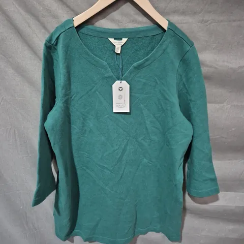 SEASALT CORNWALL ZORA TUNIC – WATSON GREEN – UK 14 (EU 42, US 10) – ORGANIC COTTON