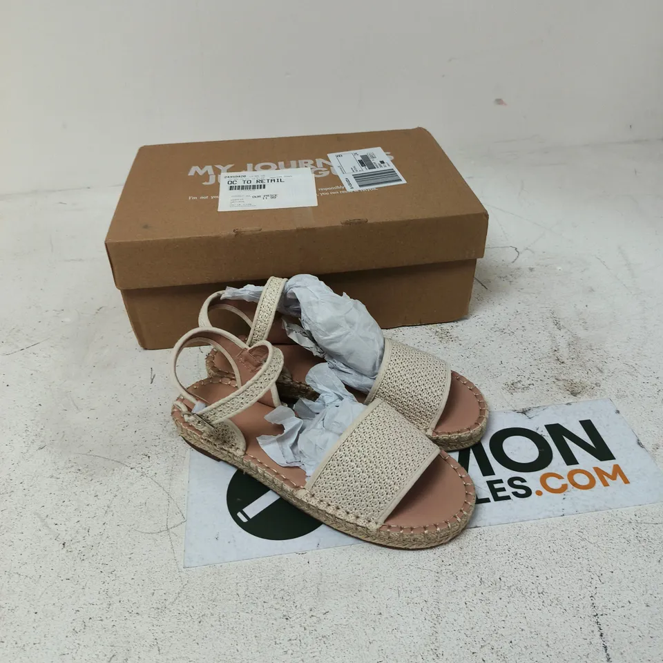 SIMPLY BE BEIGE WOVEN SANDALS – UK 7 WIDE (EU 41)