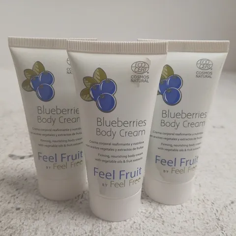 APPROX 170 X 50ML COSMOS NATURALS FEEL FREE BLUEBERRIES BODY CREAM