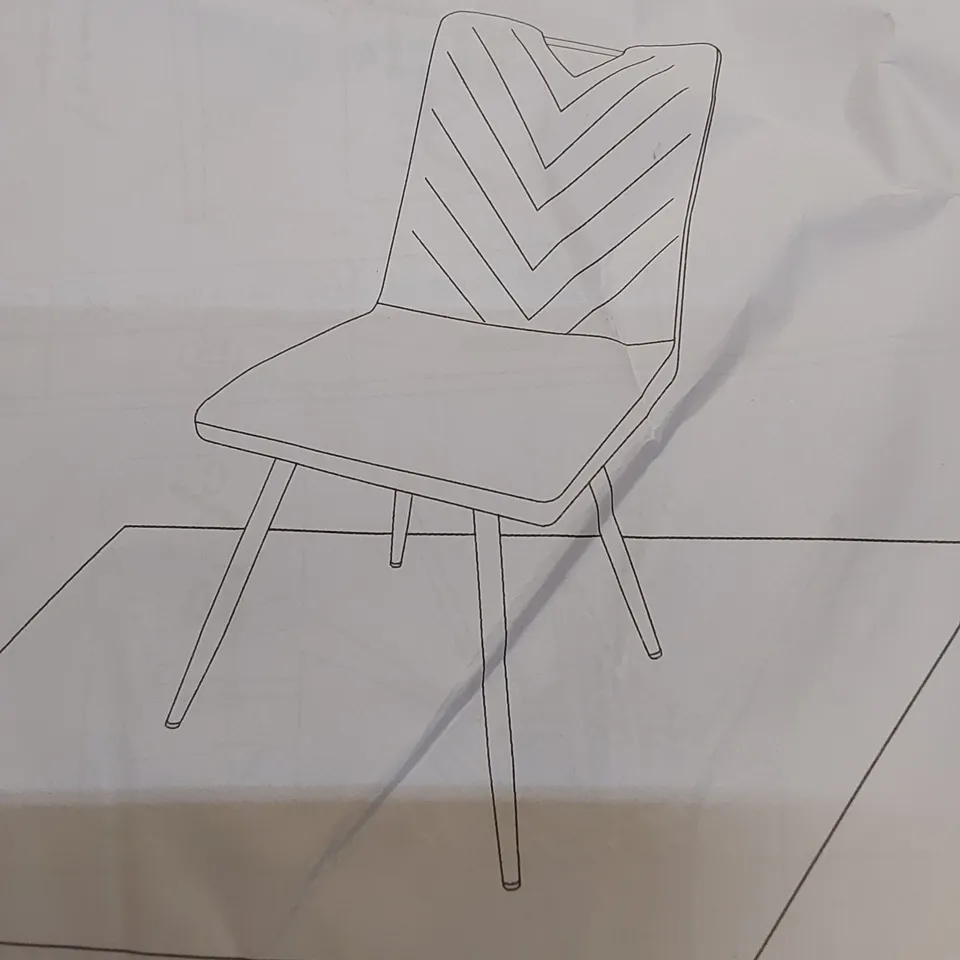 BOX CONTAINING SET OF 2 BLUE VELVET DINING CHAIR