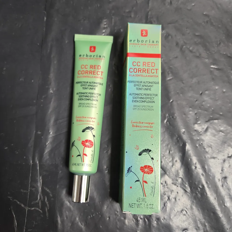 ERBORIAN CC RED CORRECT SKIN PERFECTOR – FACIAL SKIN CARE (CC CREAM), 45 ML, BOXED