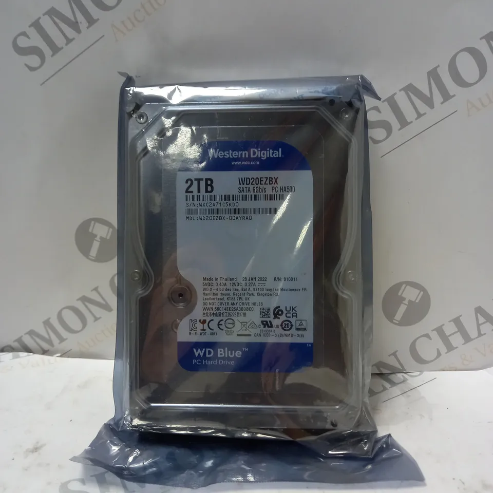 WESTERN DIGITAL BLUE HARD DRIVE - 2TB