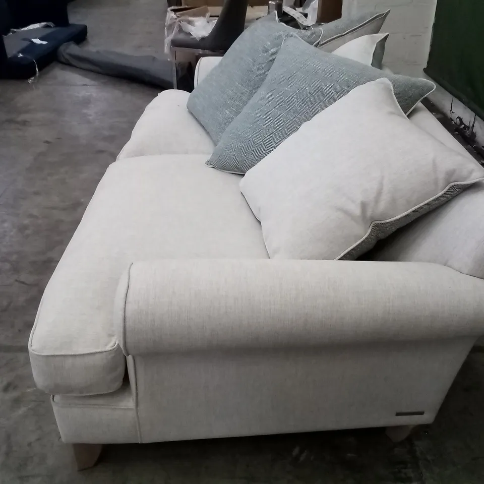 QUALITY THE LOUNGE CO DESIGNER 3 SEATER SOFA - CREAM FABRIC