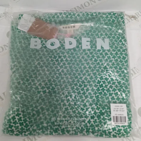 BODEN AMELIE JERSEY DRESS IN CLOVER DESIGN - UK 12P