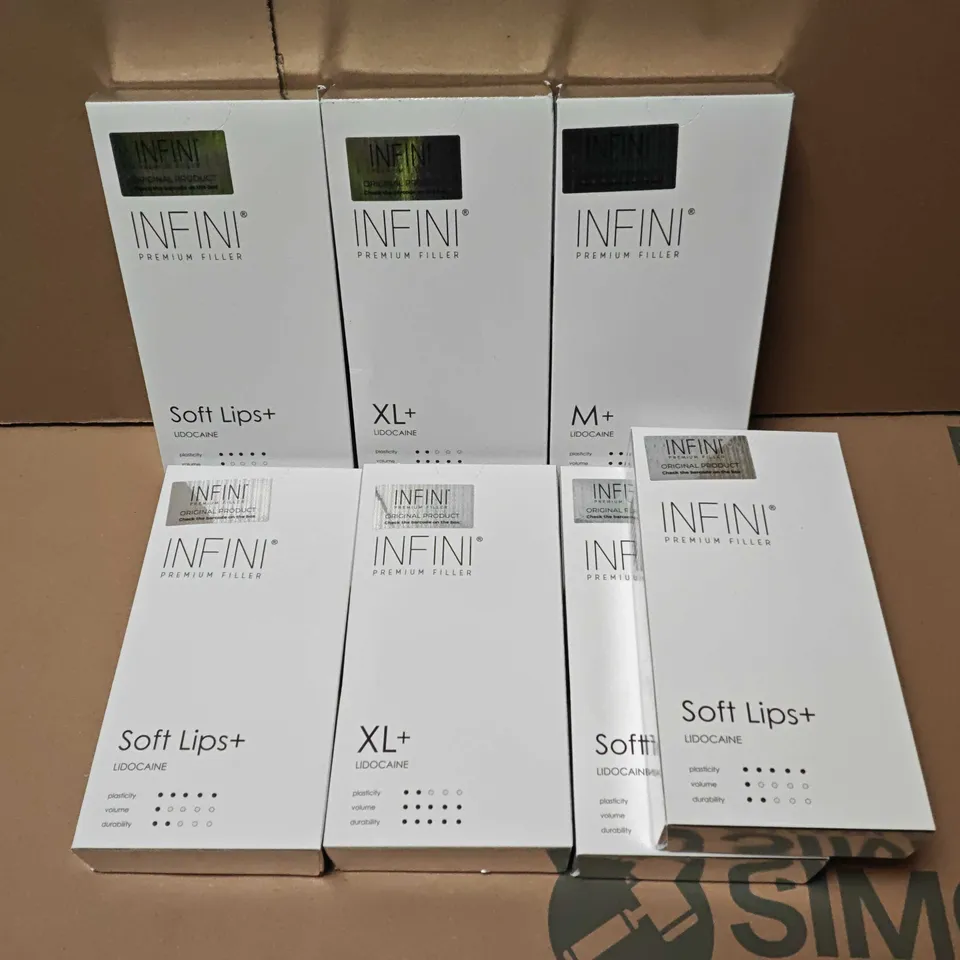 LOT OF 7 INFINI PREMIUM FILLERS INCLUDES SOFT LIPS, XL AND M+ LIDOCAINE
