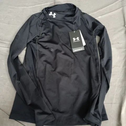 UNDER ARMOUR HEATGEAR MOCK LONG-SLEEVE TOP – BLACK, BOYS' (KIDS)