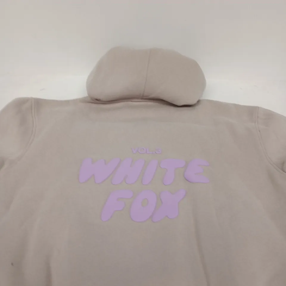 WHITE FOX HOODIE – BEIGE VOL.3 LOGO - SIZE XXS/XS