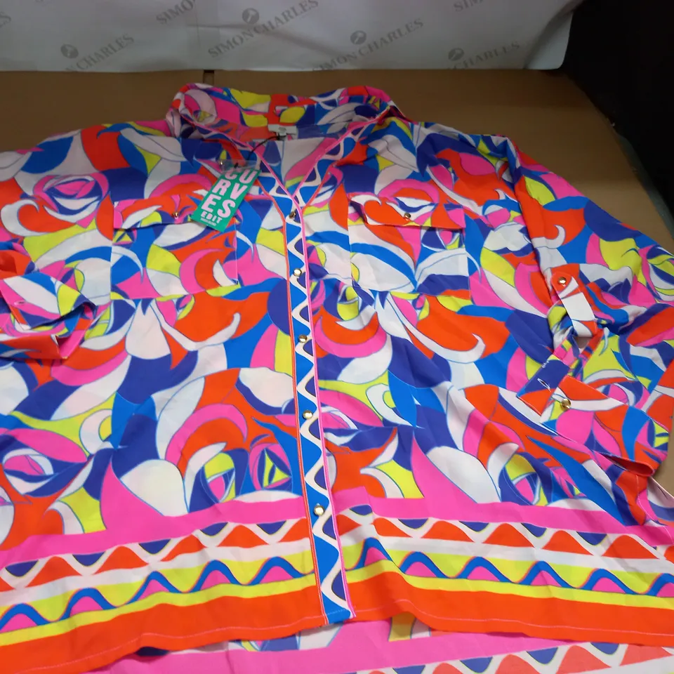 RIVER ISLAND PLUS SHIRT IN MULTI - 22