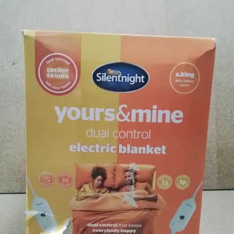 BOXED SILENTNIGHT YOURS&MINE DUAL CONTROL ELECTRIC BLANKET