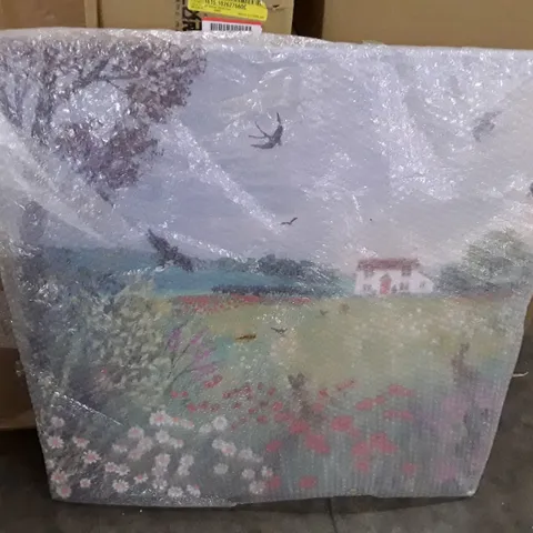 THE HOUSE BY SUMMER MEADOW BY JO GRUNDY - WRAPPED CANVAS
