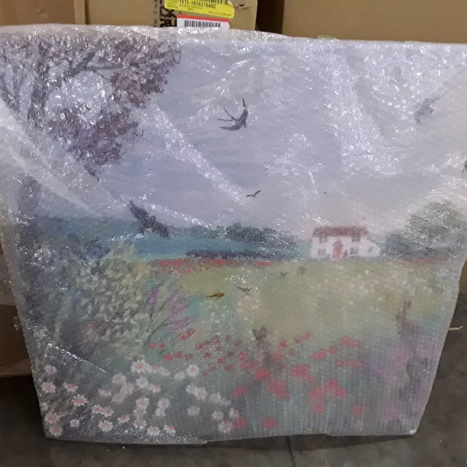 THE HOUSE BY SUMMER MEADOW BY JO GRUNDY - WRAPPED CANVAS 