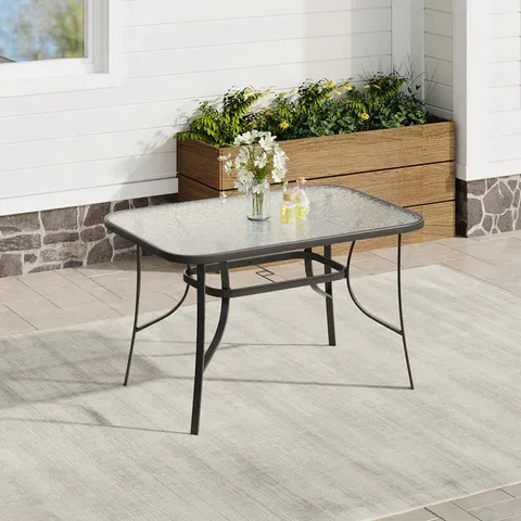 BOXED BREEINS BLACK RECTANGLE GLASS TABLE