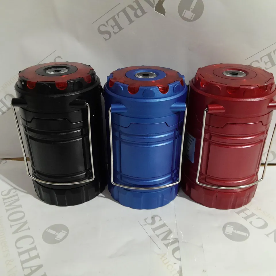 BOXED SECUREBRITE SET OF 3 POP-UP LANTERNS WITH FLASHLIGHT AND EMERGENCY FLASH