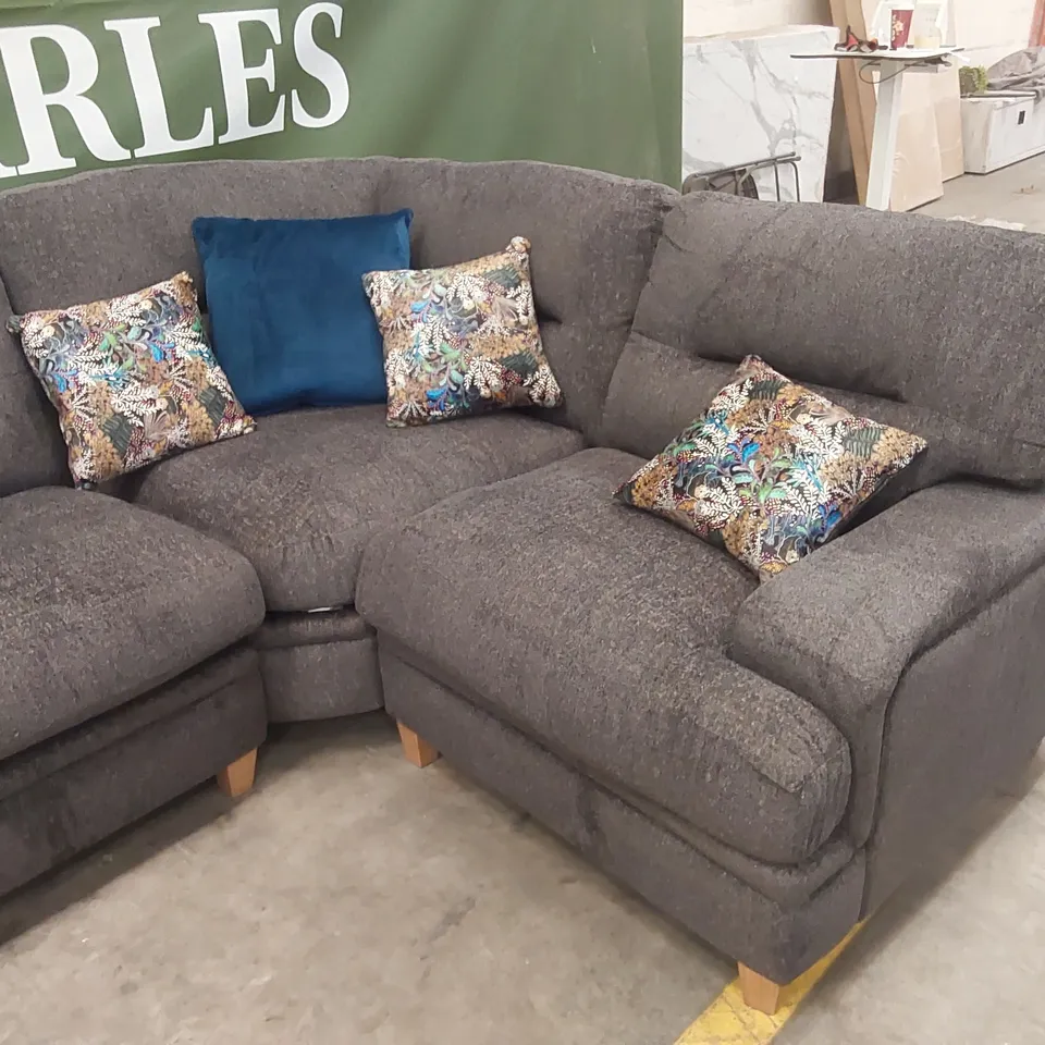 TRIESTE FABRIC CORNER SOFA GROUP - CHARCOAL  RRP £2799