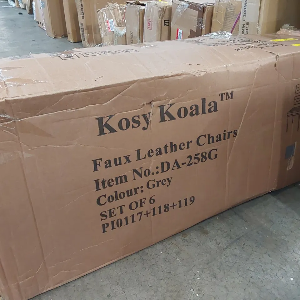 BOXED KOSY KOALA FAUX LEATHER DINING CHAIRS - SET OF 6 (1 BOX)