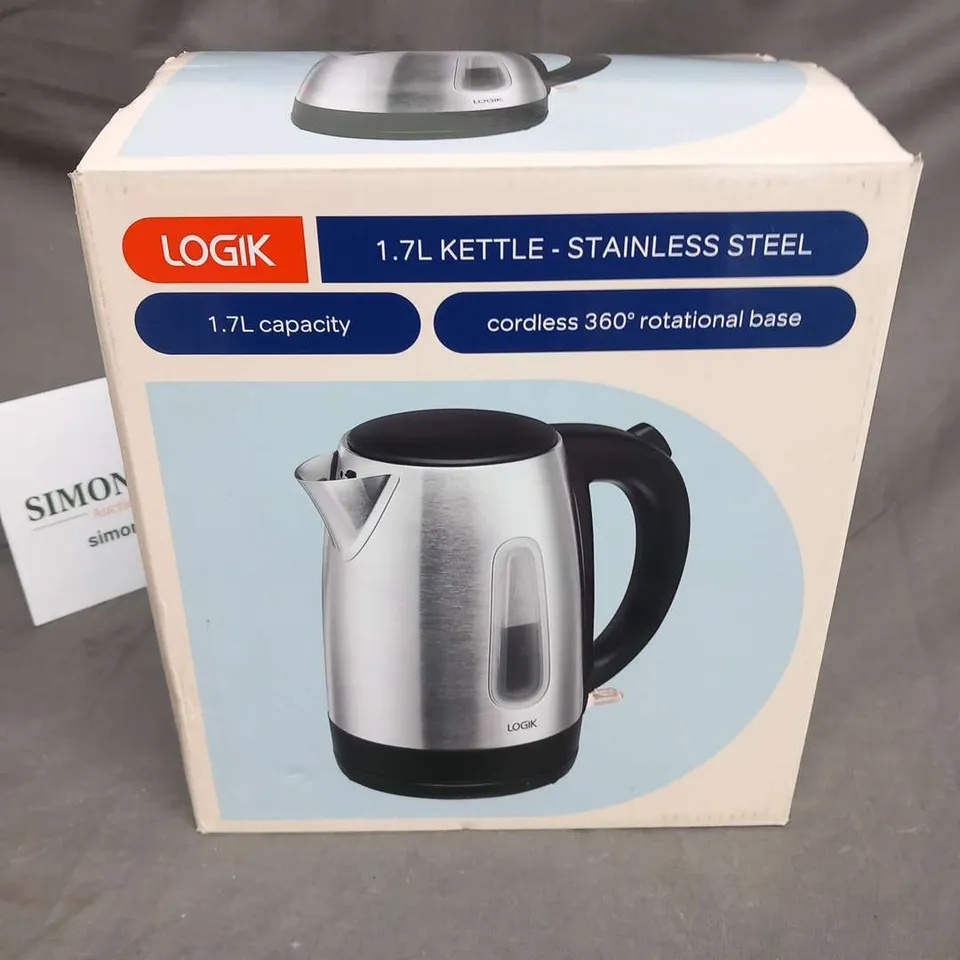 BOXED LOGIK 1.7L KETTLE STAINLESS STEEL 
