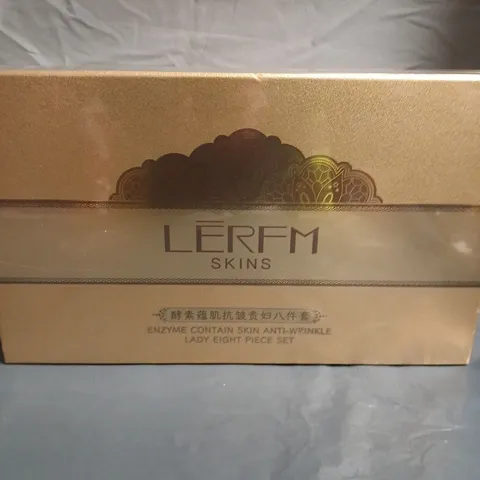 LERFM SKINS ENZYME-CONTAINING ANTI-WRINKLE SKIN CARE SET – 8-PIECE, BOXED