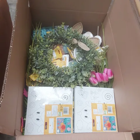 BOX CONTAINING A LARGE QUANTITY OF ASSORTED EASTER PRODUCTS