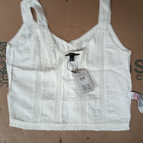 NOBODY'S CHILD PETRA TOP IN WHITE SIZE UK 10