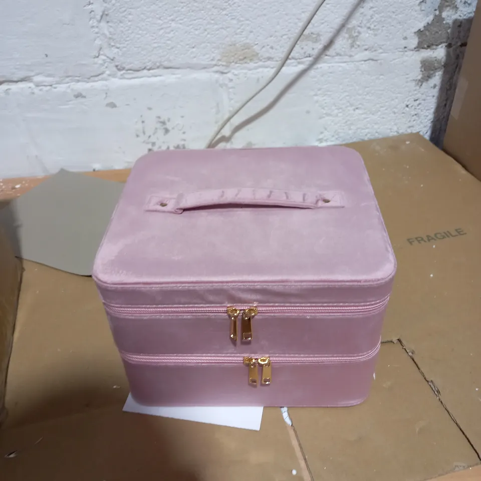 PINK FAUX SUEDE STORAGE BOX