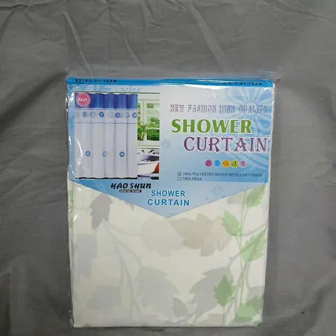 large quantity of bagged shower curtains