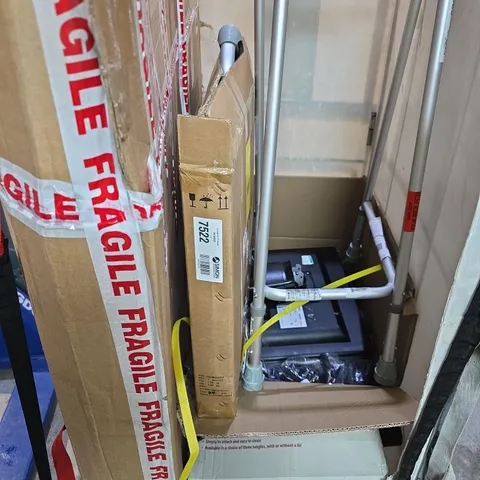 CAGE OF APPROX 20 ASSORTED ITEMS TO INCLUDE - VARIOUS CLOTHING ITEMS , CYBERPUNK 2077 POSTCARDS - SAMSUNG LED TV - ETC - COLLECTION ONLY