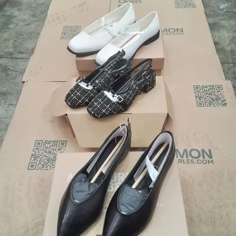 PALLET CONTAINING APPROXIMATELY 80X ASSORTED BRAND NEW DESIGNER SHOES INCLUDING: SIMPLY BE WHITE SHOES BLACK SOLE, HEAVENLY SOLE BLACK AND GOLD KNIT HEELS, JD WILLIAMS BLACK SHOES