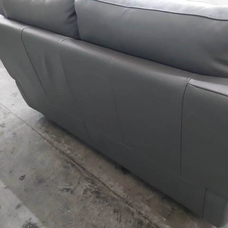QUALITY ITALIAN DESIGNER TWO SEATER SOFA ANTHRACITE GREY LEATHER 