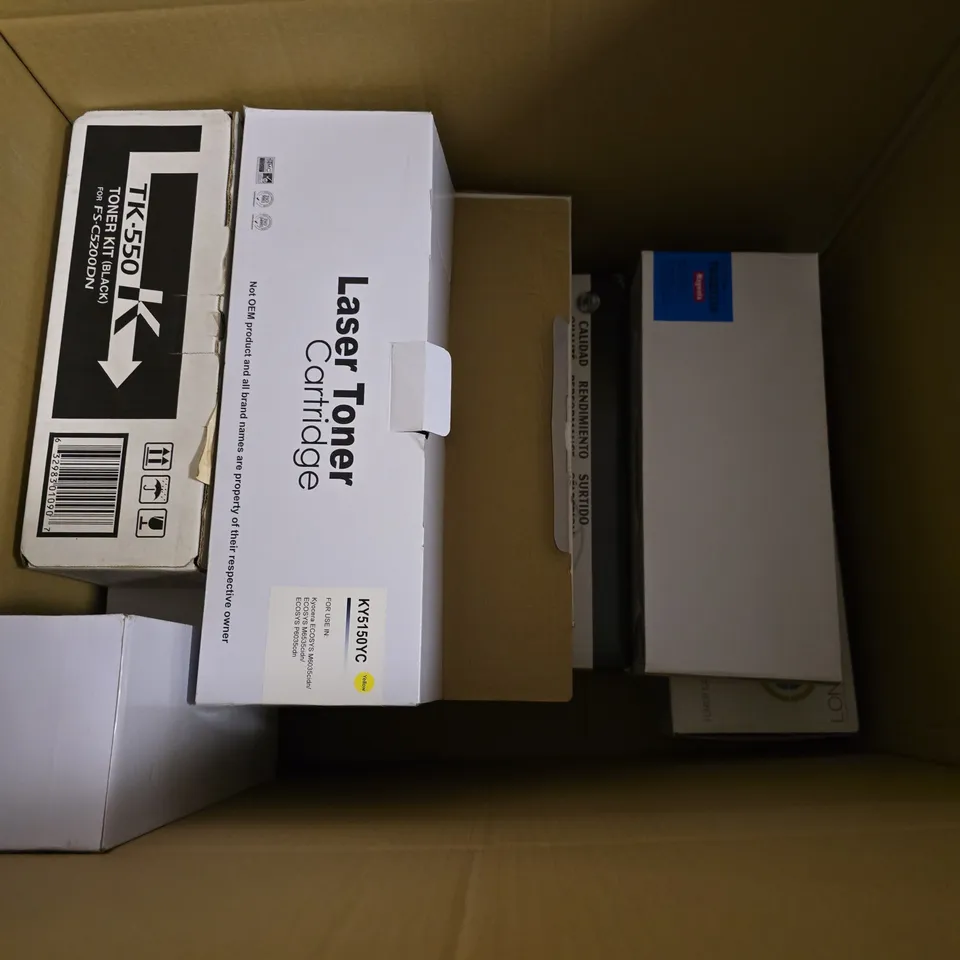 BOX OF APPROXIMATELY 8 ASSORTED BOXED LASER TONER CARTRIDGES IN VARIOUS MODELS