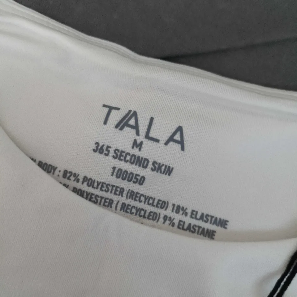 TALA 365 SECOND SKIN SHORT SLEEVE T‑SHIRT – VANILLA, UK MEDIUM