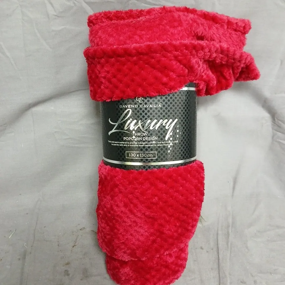 GAVENO CAVAILIA LUXURY POPCORN THROW IN RED (130X150CM)