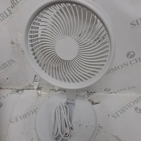 BELL & HOWELL RECHARGEABLE EXTENDABLE DESK & FLOOR FAN, WHITE