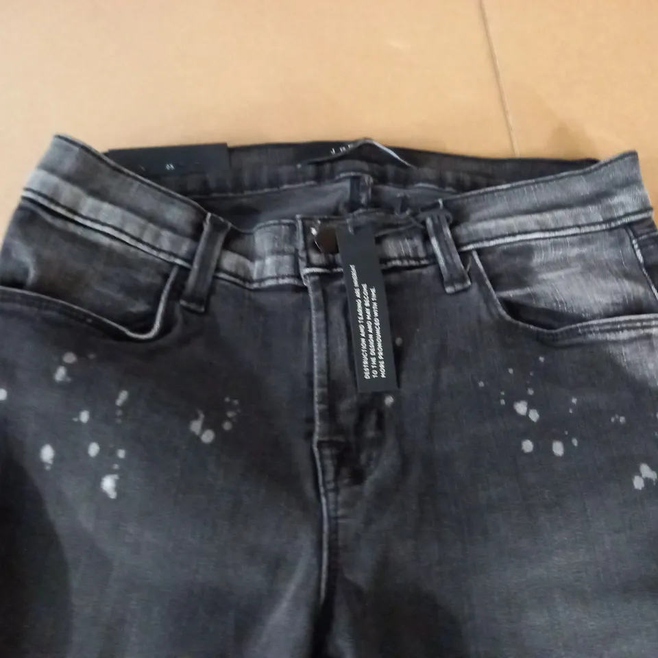 BRAND NEW J BRAND MID RISE CROPPED SKINNY JEANS IN DISTRESSED BLACK - 25