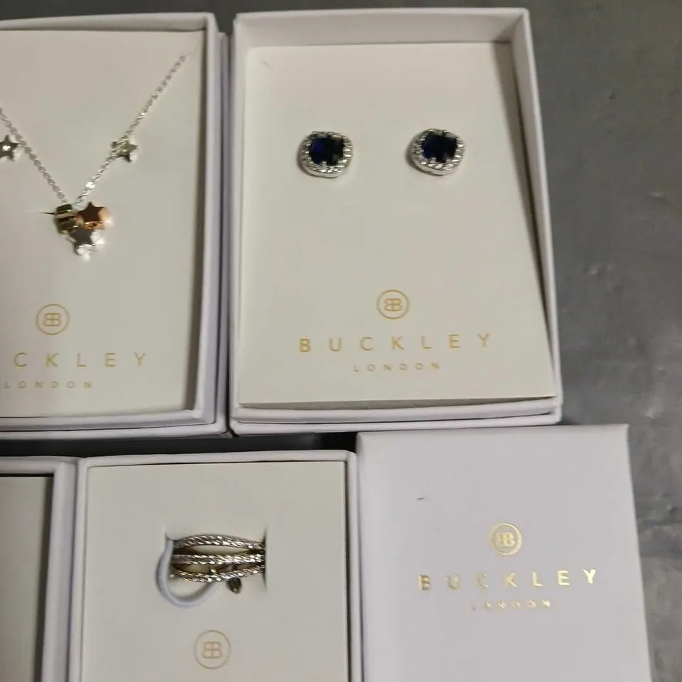 LOT OF 6 ASSORTED BOXED BUCKLEY LONDON JEWELLERY ITEMS