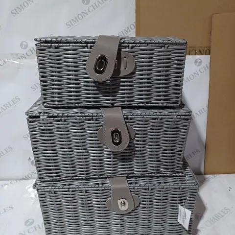 ENCIER 3 X GREY HAMPER BASKETS