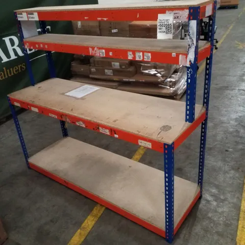 4-TIER SHELVING UNIT 183×61/30×169CM - BLUE & ORANGE