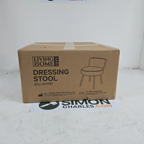 LIVING AND HOME WHITE DRESSING STOOL BOXED