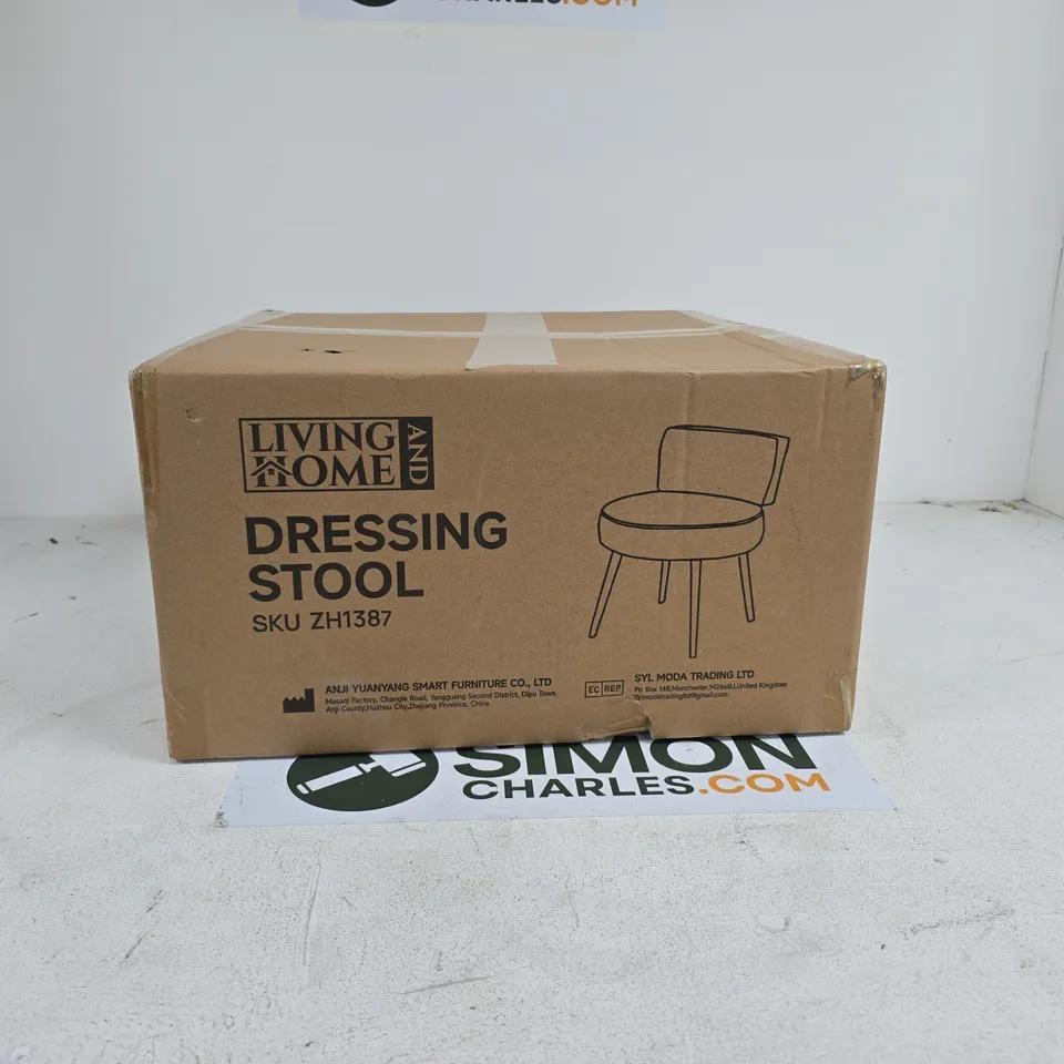 LIVING AND HOME WHITE DRESSING STOOL BOXED