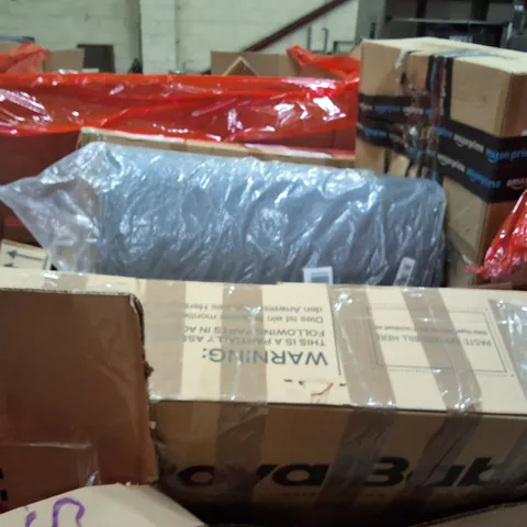 PALLET OF ASSORTED HOUSEHOLD GOODS AND PRODUCTS TO INCLUDE;BIKE,HEDGE TRIMMER,CUSHION