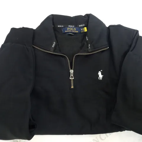 POLO RALPH LAUREN BLACK QUARTER ZIP - SMALL
