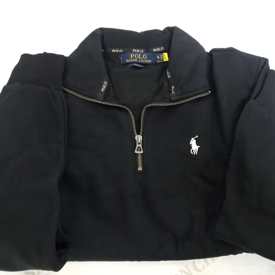 POLO RALPH LAUREN BLACK QUARTER ZIP - SMALL