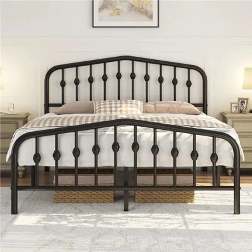 BOXED COLOR & SIZE METAL BED - DOUBLE
