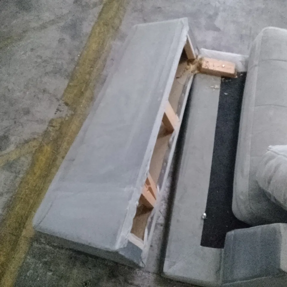 QUALITY DESIGNER LOW 2 SEATER SOFA - GREY FABRIC 