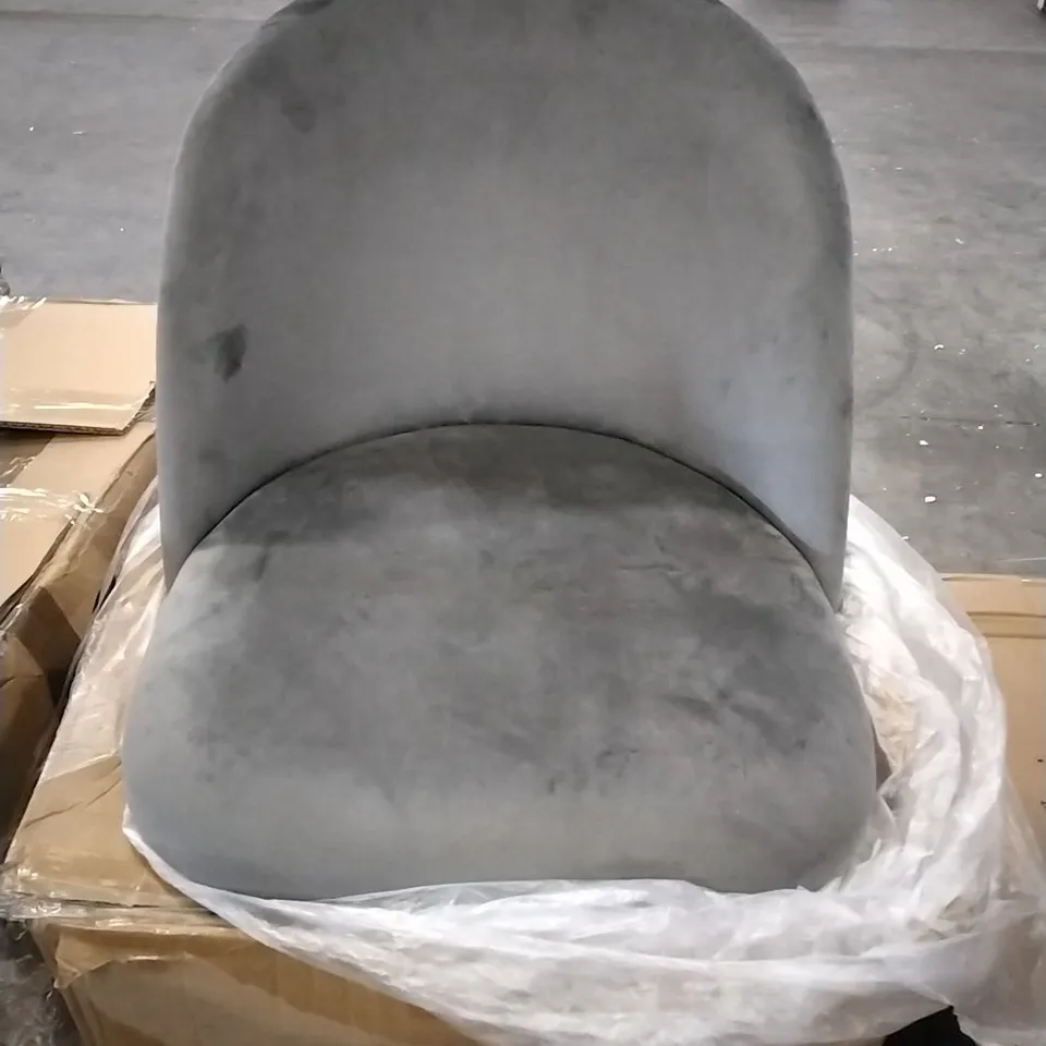 BOXED GREY VELVET DINING CHAIRS 