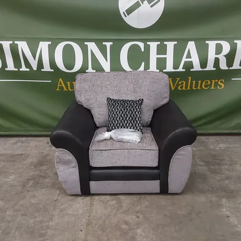 NARVA FABRIC/FAUX LEATHER ARMCHAIR