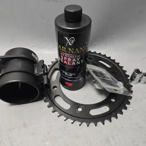 APPROXIMATELY 6 ASSORTED ITEMS TO INCLUDE - CAR NANO SPRAY SEALANT , DRC SPROCKET BOLTS/NUTS SET ETC