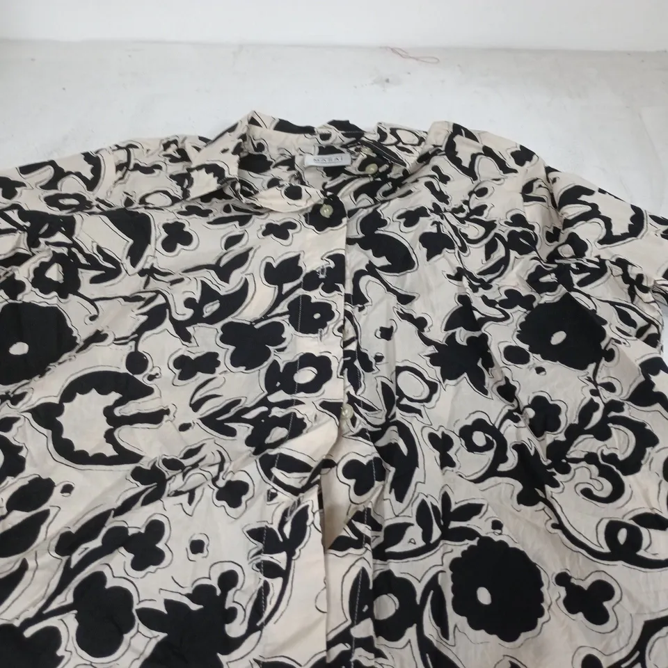 MASAI COPENHAGEN MALRISEMBA SHIRT – FLORAL BEIGE/BLACK, SIZE S