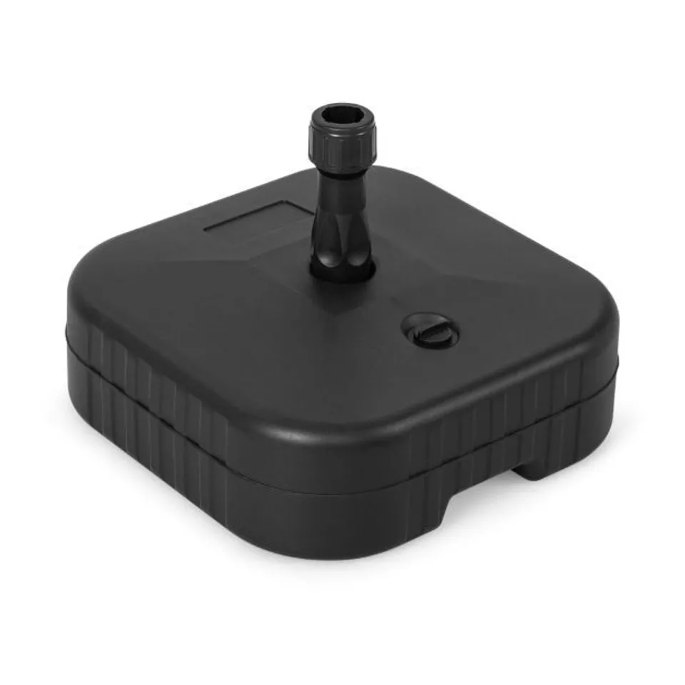 BOXED COSTWAY FILLABLE PATIO UMBRELLA BASE STAND HOLDER FIT 38 MM UMBRELLA POLES - BLACK
