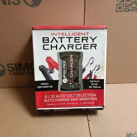 BASS FACE INTELLIGENT BATTERY CHARGER 6/12 AUTO VOLT SELECTION AUTO CHARGE AND MAINTAIN IP65 RATING BOXED